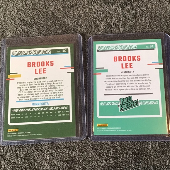 2023 Panini Donruss Minnesota Twins Brooks Lee Rated Prospect card RC - Picture 2 of 2